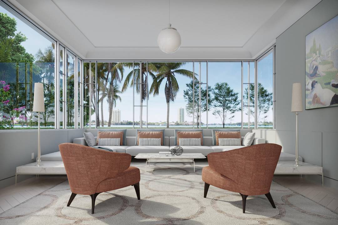 Completed new construction direct Intracoastal estate residence with concrete dockage.